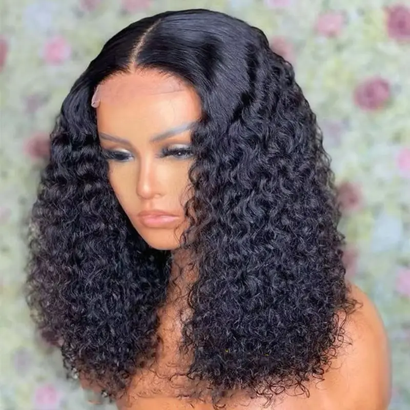 18 100/% Indian Lace bob wigs  virgin human hair curly short lace bob wigs 18 inches vendor ,gueless lace front wig