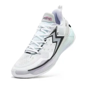 361° Big3 5.0 Quick Basketball Shoes for Men White Training Synthetic Breathable Outdoor Sneakers with Cushioning & Anti-Slip Technology