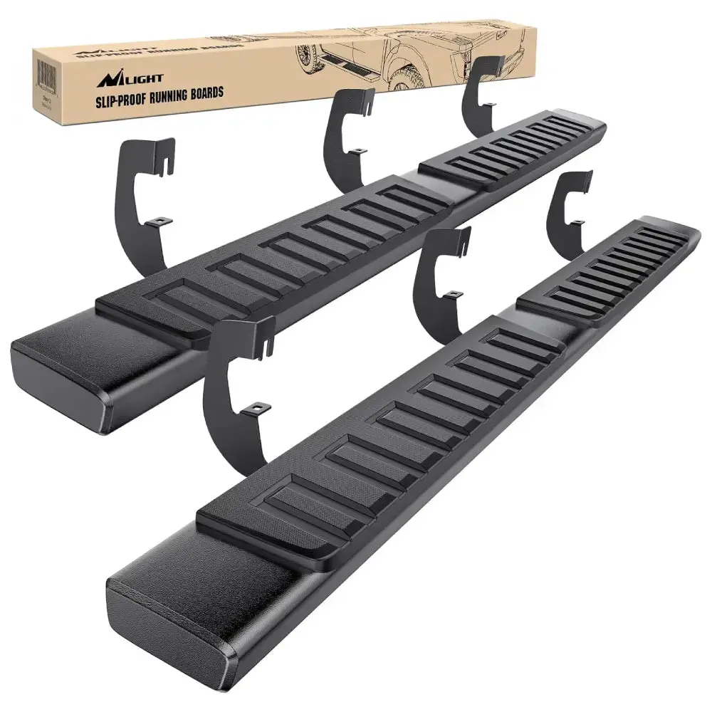 Nilight Stainless Steel 6-in Side Step Nerf Bars Running Boards, Truck Accessories with Step Access & Scratch Guard for 2007-2018 Chevy Silverado/GMC Sierra 1500 Double Cab, 2007-2019 2500HD/3500HD