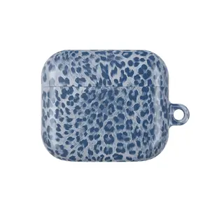 Blue Cheetah Airpod Case, No Keychians, Y2K Aesthetic Printed Cover for AirPods 1,2,3,4 & Pro 1,2,3, Leopard Pattern Case, Gift For Friends