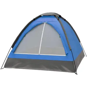 2 Person Camping Tent with Rain Fly and Carrying Bag - Lightweight Outdoor Tent for Backpacking, Hiking, or Beach Use by Wakeman Outdoors (Blue)