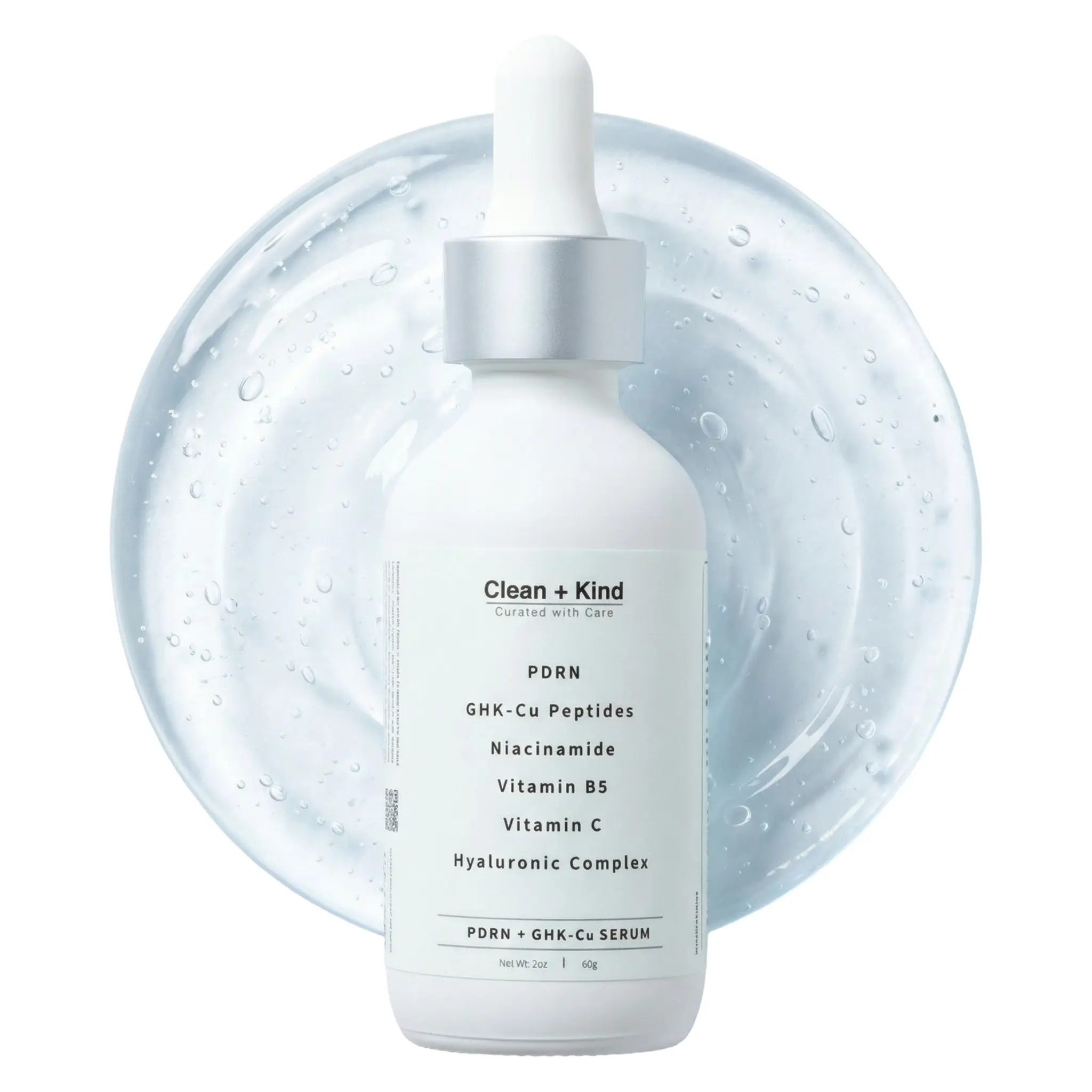 Clean + Kind PDRN / GHK-Cu Serum with GHK-Cu Peptides & PDRN for Improved Elasticity & Visible Firmness
