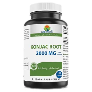 Brieofood Konjac Root Glucomannan 2000 mg per Serving 180 Vegetarian Capsules