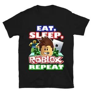 Eat, Sleep, Roblox Repeat Roblox Shirt Showcasing Nostalgic and Iconic Gaming Artwork