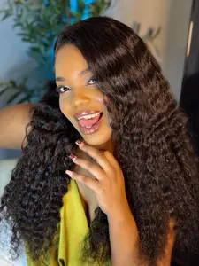 Wear and Go Glueless HD Wigs Human Hair Pre Cut 5x5 Lace Closure Deep Wave Wig  Ready to Wear Curly Wig for Black Women Small Head Friendly Natural Black Color 16-32 Inch