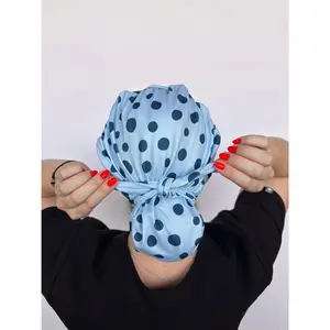 DuoStyle Scrub Hat - Blue Polkadot