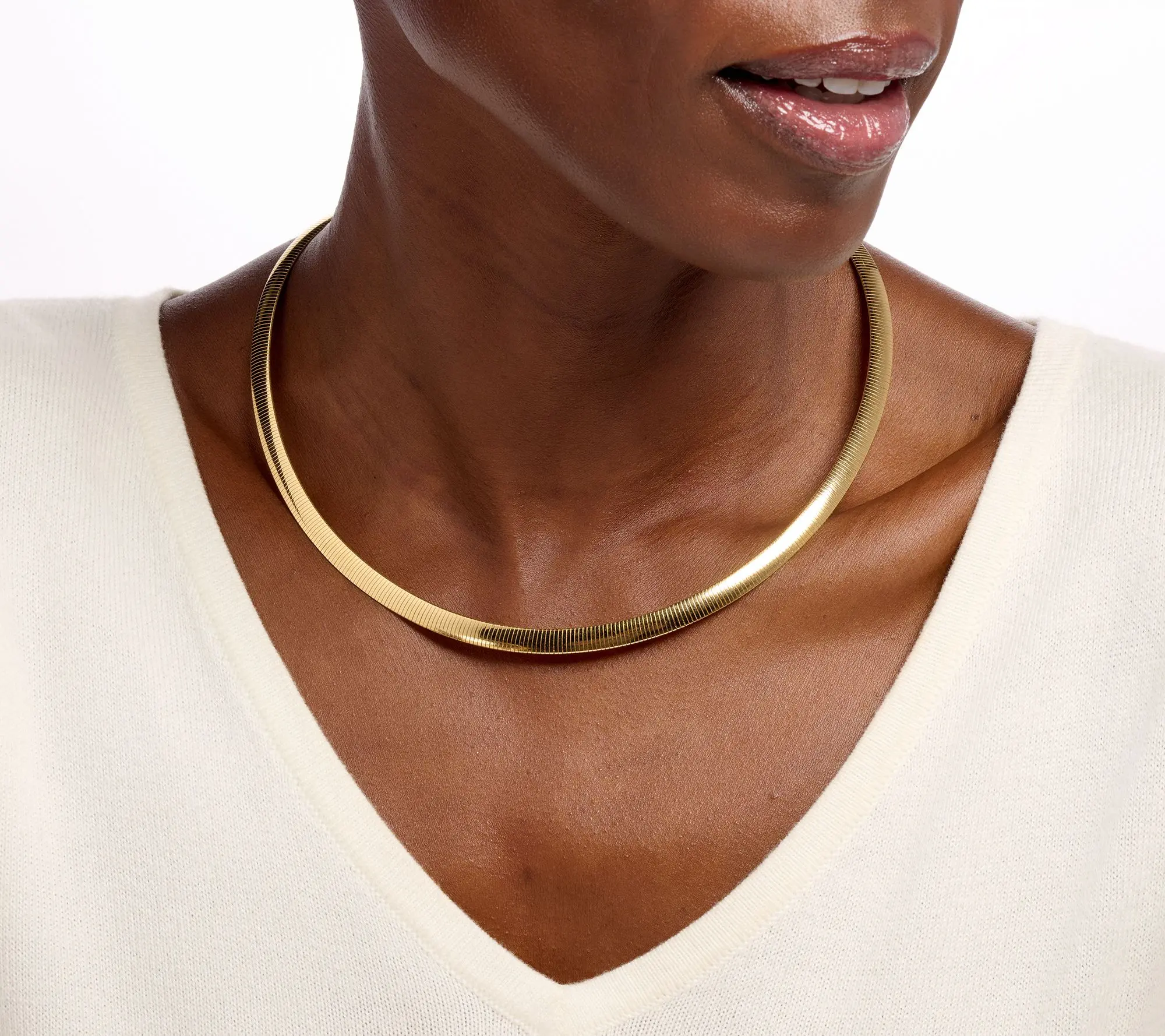 David Markstein 18" Bronze 6mm Reversible Omega Necklace w/ Magnet Clasp