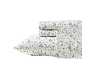 Laura Ashley Miranda Green Cotton Percale Twin Sheet Set