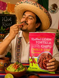 2 Pack - Trader Joe's Rolled Corn Tortilla Chips, Chili & Lime Flavored