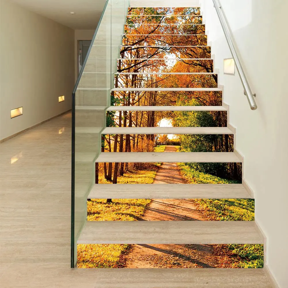 Autumn Tree Pattern Stair Sticker, Waterproof Removable Wall Sticker, Self-adhesive Stair Sticker, Decorative Sticker for Home, Self Adhesive Stickers, Waterproof Wall Decals, Sticker Decorations