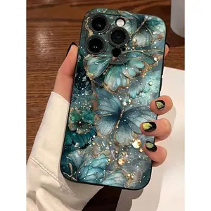 1pc Minimalist Butterfly Eye Soft Touch Anti-Drop TPU Phone CaseSuitable For IPhone17/16 Pro Max/15 Pro Max/14 Pro Max/13 Pro Max/12 Pro Max