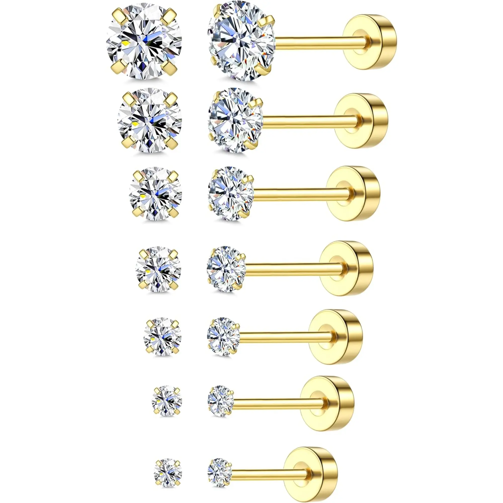 2/3/4/5/6/7/8mm18K Gold Plated