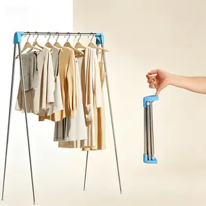 Portable Clothing Rack,Collapsible and Lightweight,Folding Garment Rack for Travel Camping RV Drying Indoor Outdoor,No Assembly Needed,Space-Saving Mini Clothes Rack for Dance Events,Heavy Duty Foldable Suit Rack