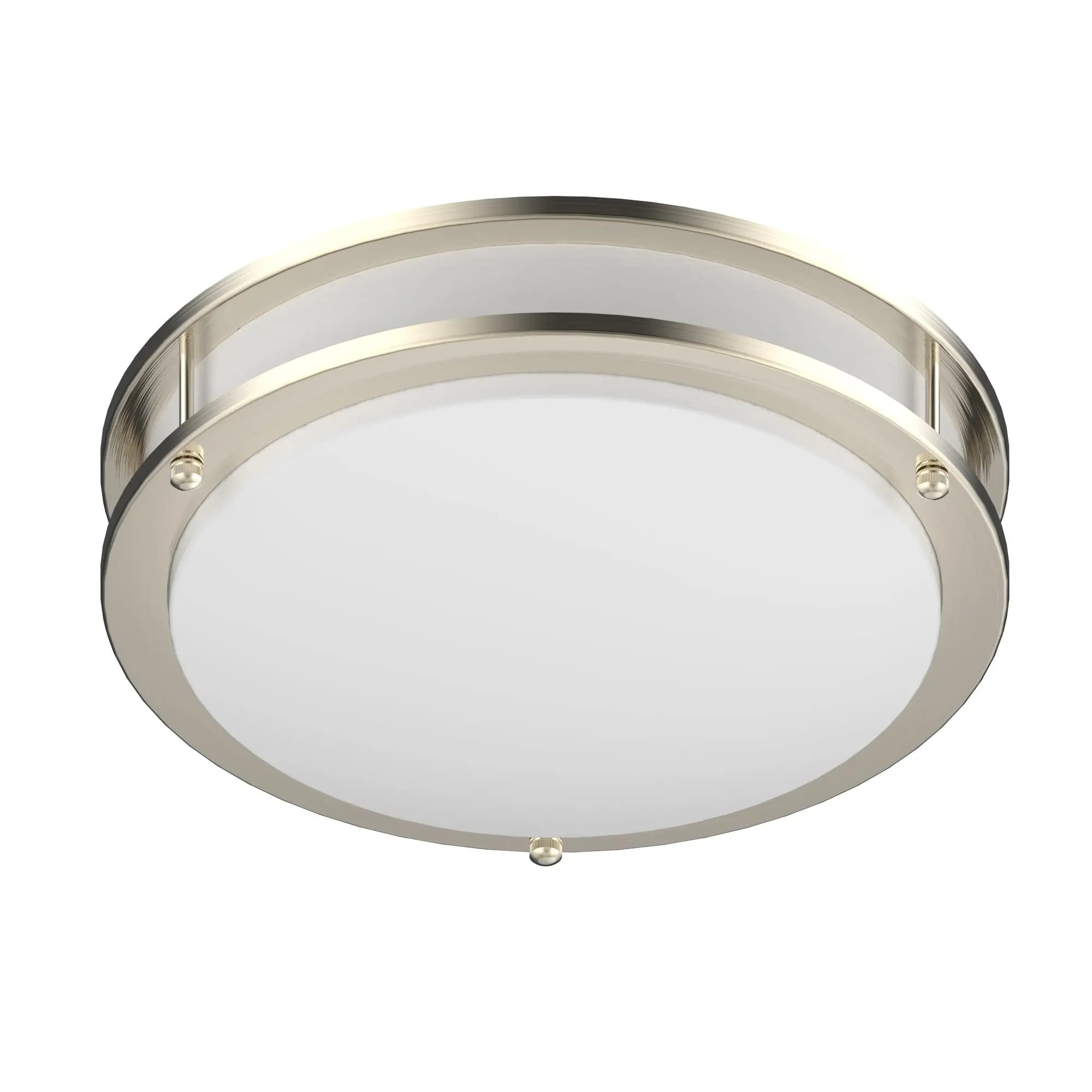 DYMOND 12 Inch LED Ceiling Light Flush Mount Dimmable Surface Mount Brushed Nickel Light Fixture for Kitchen, Hallway, Bathroom, Bedroom
