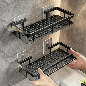 No-Drill Bathroom Shelves, Space-Saving Storage Box for Shampoo & Cosmetics, Easy-To-Install Utility Shelves for Bathrooms, Bathroom Organizer Supplies, Bathroom Organizing Accessories, Bathroom Accessories Organizer