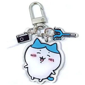 Chiikawas Acrylic Keychain Accessory Cute Hachiware Usagi Kawaii Anime Keyring Backpack Zipper Decoration Birthday Gift