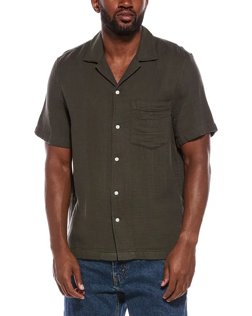 Madewell Indigo Dyed Short Sleeve Button Up Shirt