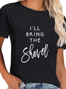 100% Cotton Unisex I'll Bring The Shovel Shirt Funny Drinking Party Group Tees T-Shirt Graphic Printed Vintage Casual Tshirt