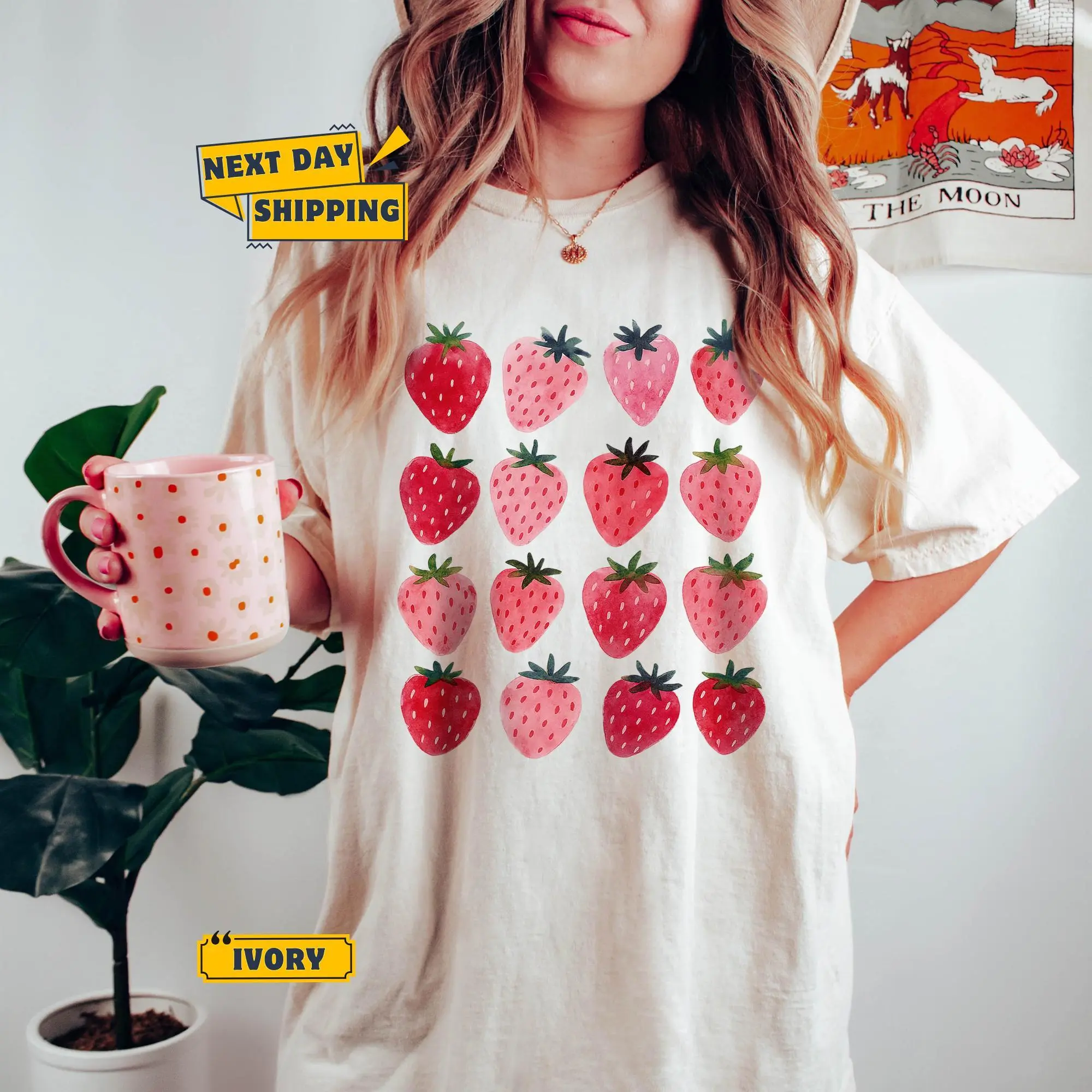 Comfort Colors Strawberry T-shirt Cottagecore Botanical Tee