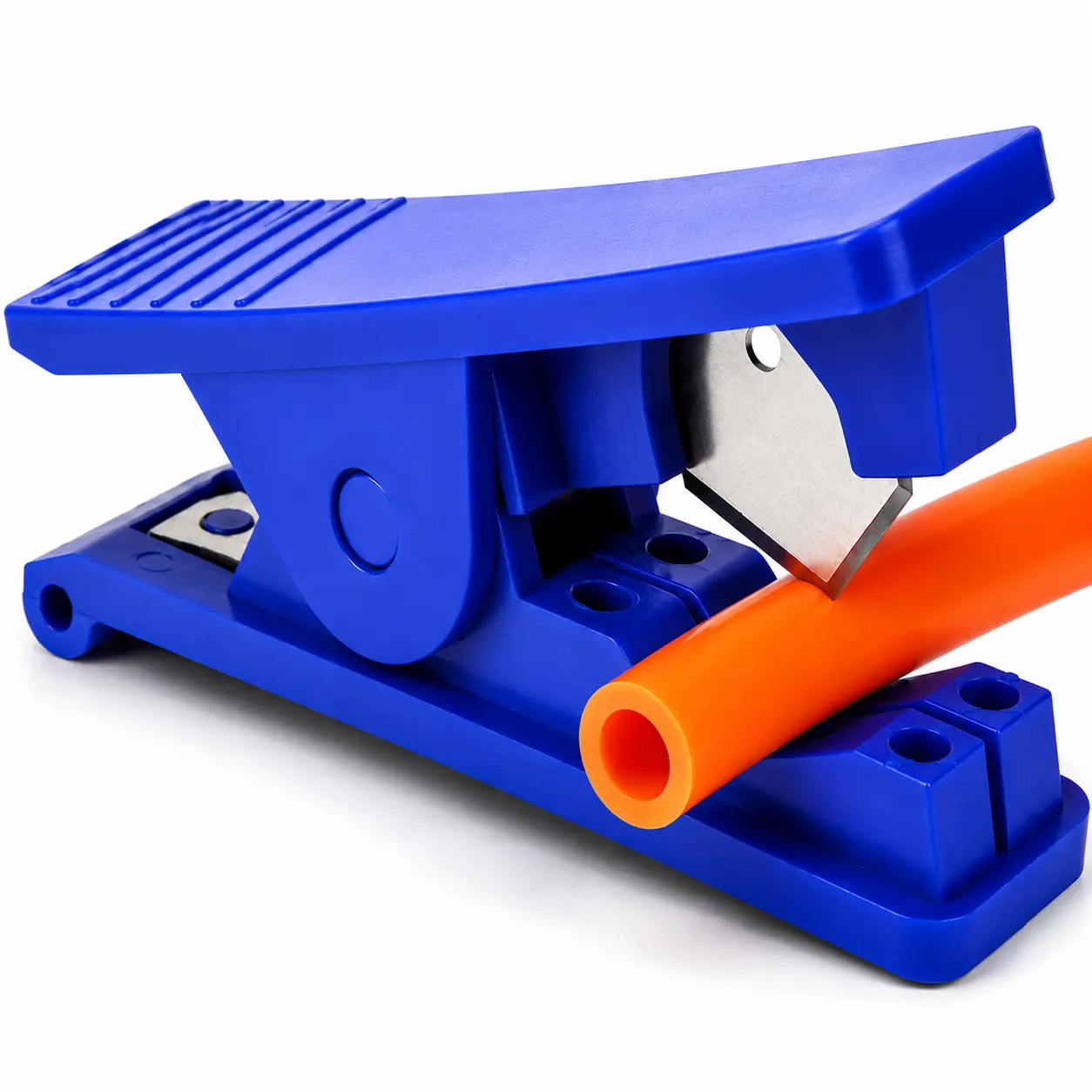 2pcs Compact Set PTFE Plastic Tubing Cutter with Replaceable Metal Blade, Accurate Cut Hand Tool for Nylon/PVC/PU Tubing & Hose (Up to 3/4 in OD, Blue)