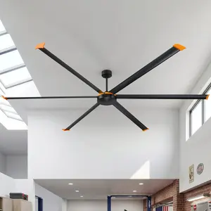 120" Black HVLS Industrial Ceiling Fan – Isaac, Remote Control, Large Airflow for Warehouse & Commercial