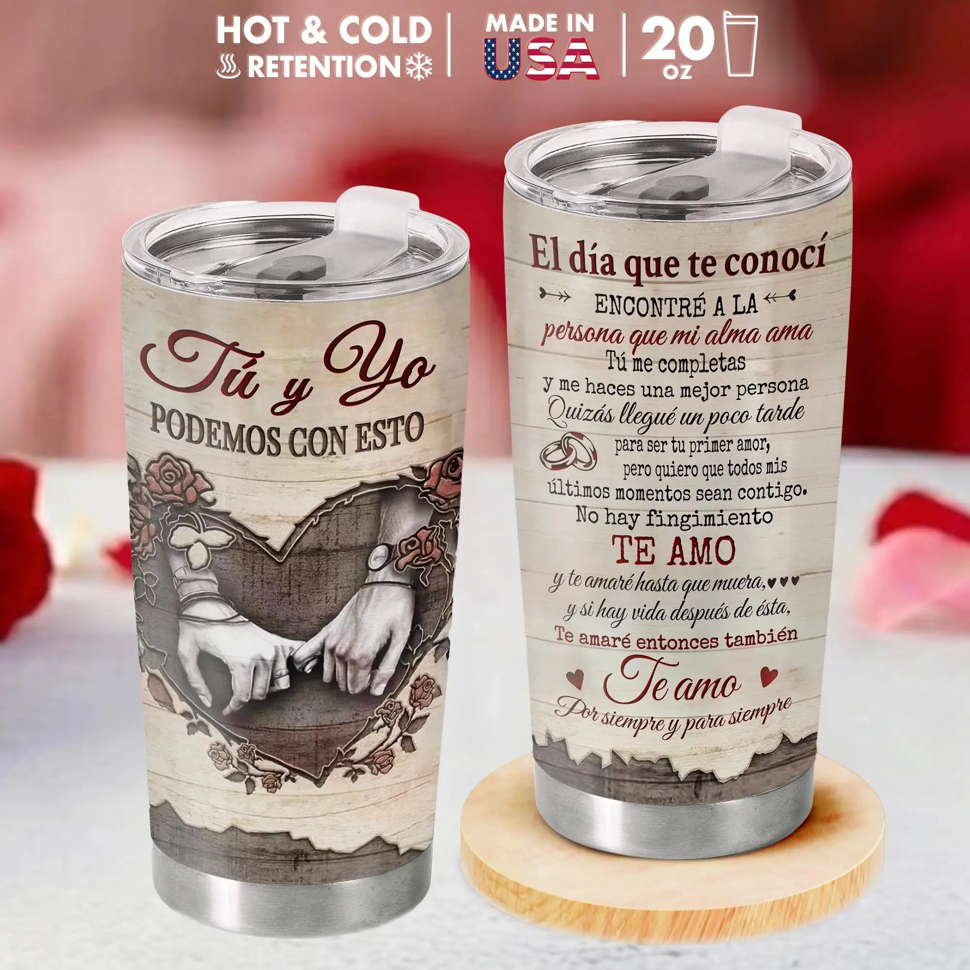 20 oz Insulated Tumbler - Stainless Steel, BPA-Free, Double-Wall Vacuum Insulated, Anniversary Gift for Couples, Love Cup, Special Mug for Unforgettable Moments, 20 oz Capacity, 304 Grade Food-Grade Steel, Reusable, Dishwasher Safe - Flasks, Drinkware