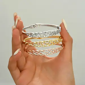 Geometric Diamond Bracelet - Elegant Full Pavé Cuff for Women, Luxury Minimalist Design valentine birthday gift