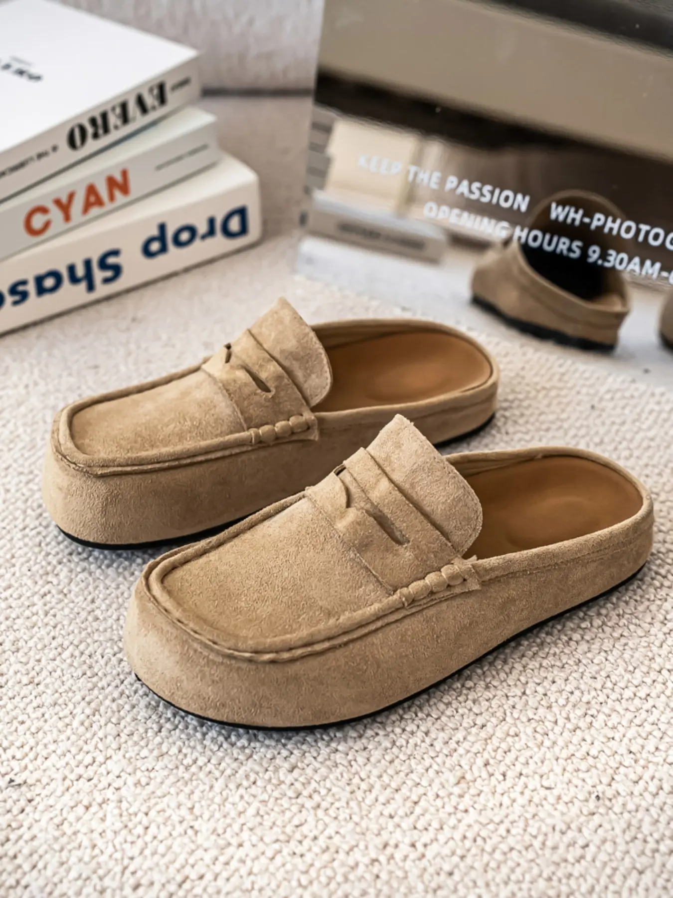 New Unisex Fashion Casual Slip-On Shoes, Soft Sole Anti-Slip Half Sandals, Comfortable One-Step Lazy Person Shoes, Trendy Footwear, Soft Soled Non Slip Mules