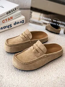 New Unisex Fashion Casual Slip-On Shoes, Soft Sole Anti-Slip Half Sandals, Comfortable One-Step Lazy Person Shoes, Trendy Footwear