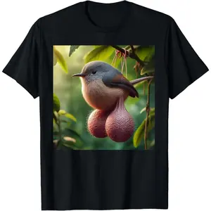 Men's Bird Meme Graphic Premium Cotton Crewneck Classic Fit Everyday Comfort T-Shirt