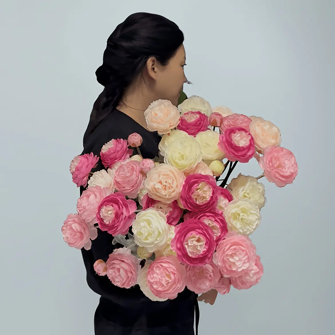 Peony Bouquet —20 Stems (≈60 Heads), 50 cm, Bendable Stems for Wedding & Home Décor,Anniversary decoration gift, artificial flowers,fake flowers, living room decoration, wedding decorations, bridal bouquet,fruit,plants,ornaments,Realistic Faux Gift Blooms
