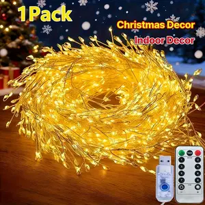 LED Fairy String Lights - 50/100LEDs, USB Powered, Warm light, Firecracker Lights, Firework Lights, DIY Firecracker Design, 8 Modes with Remote and Timer - Suitable for Indoor Decor, Valentine's Day, Parties, Birthdays, Christmas Decorations
