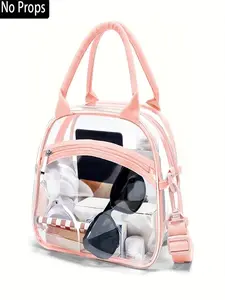 New Transparent Portable Wash Bag, Large Capacity Travel Cosmetic Storage Bag, Makeup Organizer Pouch, Detachable Shoulder Strap Messenger Bag