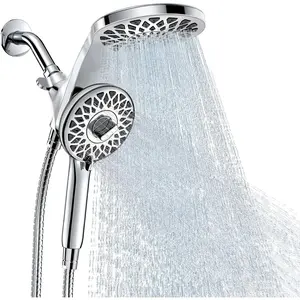 High  Rain Shower  with Handheld  Combo: Detachable Dual Shower  with 10 Sprays Modes - Upgrade Knob  Mode Selector and  Guidance Docking System