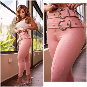 Leggins 2 hebillas brill lado rosa