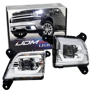 iJDMTOY 15W High Power LED Fog Light Kit, For 2019-up Chevrolet Silverado, Includes (2) Chrome Finish LED Fog Lamps, Relay Wiring w/On-Off Switch