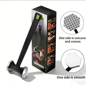 Premium Meat Tenderizer Mallet, Stainless Steel Non-Slip Handle Meat Hammer, Dual-Use Kitchen Tool For Tenderizing Meat, Pounding Steak, Marinating