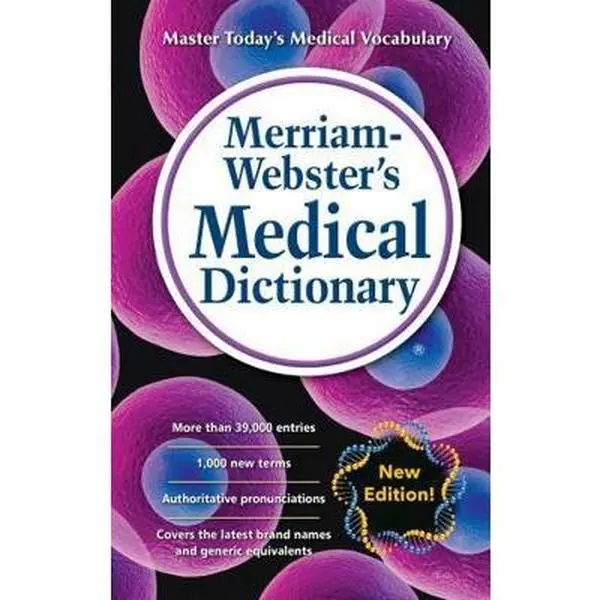 Used Merriam-Webster's Medical Dictionary - English Mass Market Paperback, Medical Language Healthcare Reference Guide, New Edition Printed Book with 1,000 New Entries, Covers Latest Brand Names & Generic Equivalents for Informed Health-Care Consumers, Me