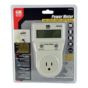 Gardner Bender PM3000 Power Meter Energy Consumption Monitor White, Lcd Screen, Kilowatt Hours