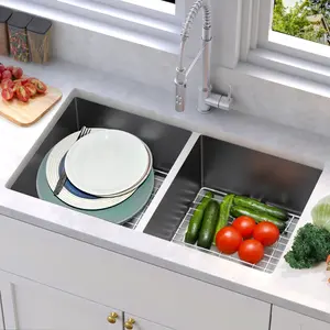 YITAMOTOR Kitchen Sink Undermount Sink 304 Stainless Steel 50/50 Double Bowl Sink with Accessories 16 Gauge for Workstation, Prep Kitchen, Bar Sink blanco  truffle  sink vivi  sink