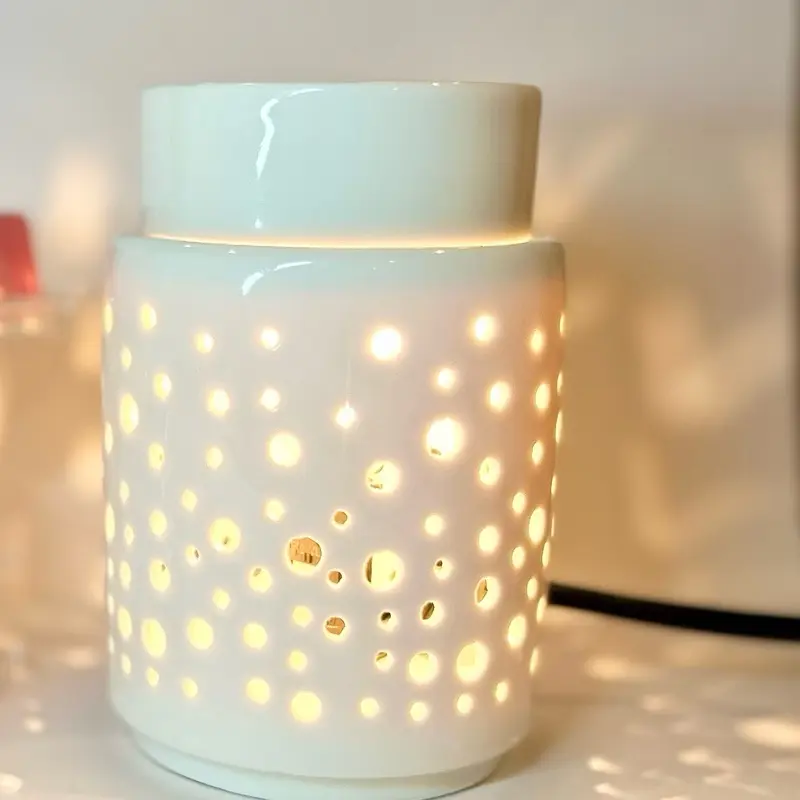 Ceramic Wax Melt Warmer,Candle Wax Warmer Night Light,2-in-1 Electric Wax Melter and  Warmer for Scented Candle Wax Burner Home Office Decor Mothers Day Birthday Gifts for Women(dot)