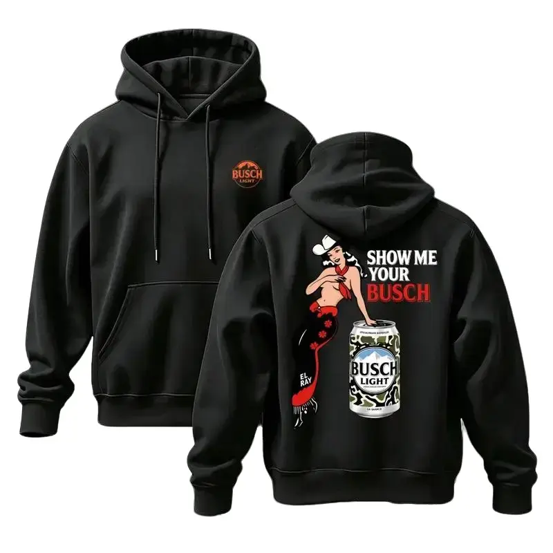 Show Me Your Busch Light Hoodie, Premium Cotton Pin Up Girl Pullover, Funny Drinking Top