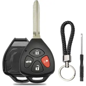 Key Fob Case Replacement Fits for Toyota Camry Corolla Venza Avalon 2007 2008 2009 2010 2011 2012 2013 HYQ12BBY GQ4-29T Keyless Entry Remote Control Car Key Fob Shell 4 Button Pad Cover
