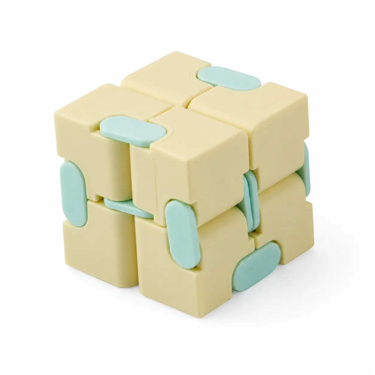 1 Count Infinity Fidget Cube, Two-tone Macaron Color Portable Folding Hand Toy for Daily Casual Stress Relief Leisure Play