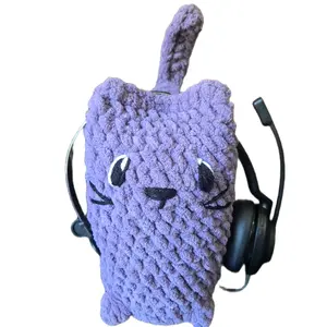 Cat plush headset holder