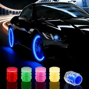 20 Pcs Glow in The Dark Tire Valve Caps Fluorescent Tire Valve Stem Caps, Cool Car Present for Universal Decoration Accessories for Car SUV Bicycle Motorcycles Trucks (Green)
