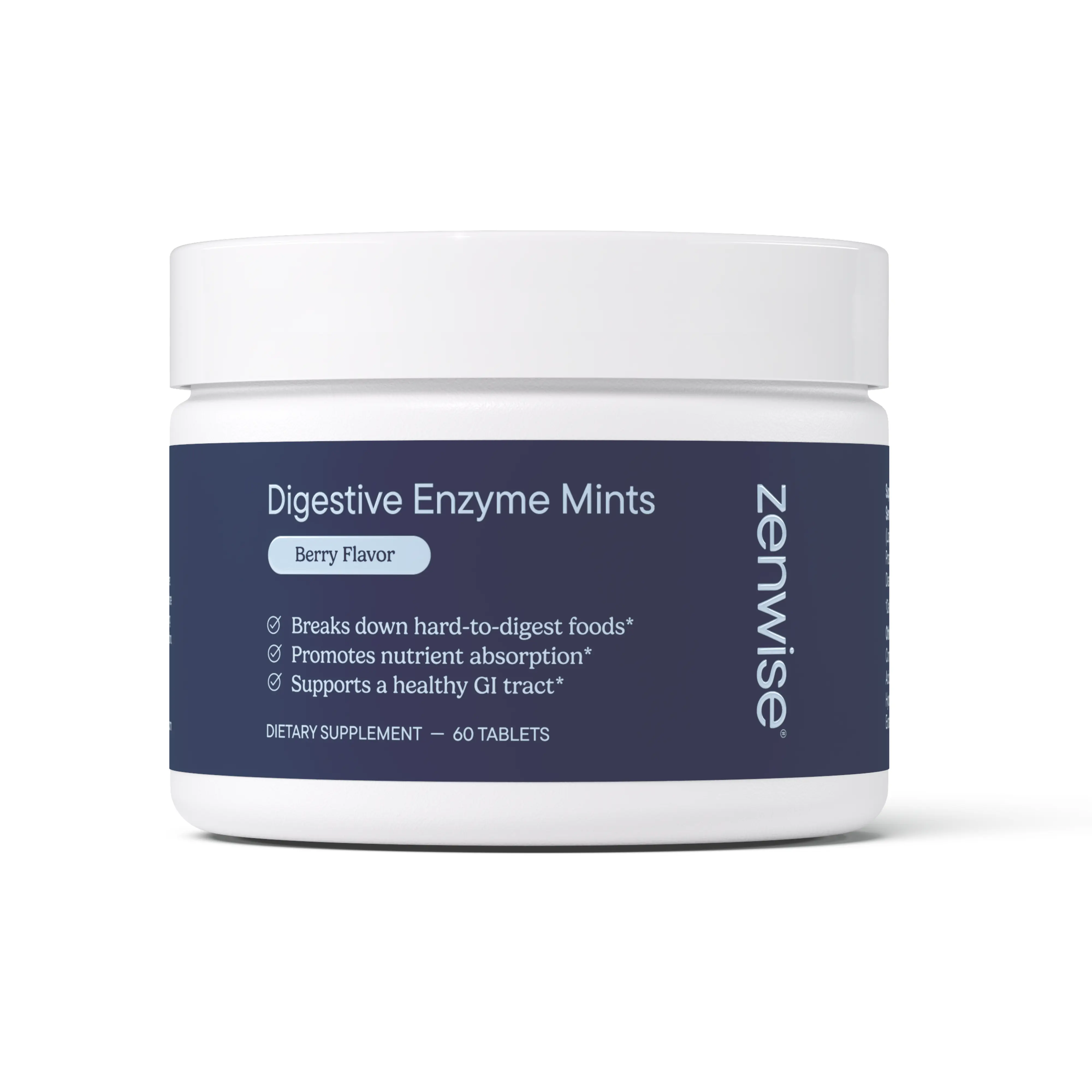 Zenwise Digestive Enzymes Mints Travel Friendly Digestion Relief & Nutrient Absorption 60 Tablets