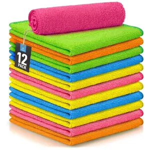 Microfiber Cleaning Cloths - 12 Pack of Highly Absorbent, Soft Microfiber Cloths for Kitchen - Hand Towel Set for Household Use