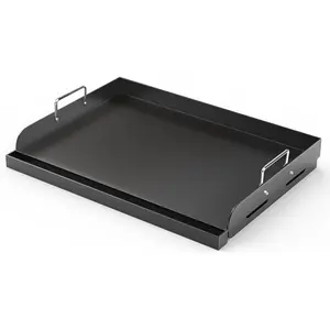 Gas oven specific frying plate -17 "x 13" universal flat top frying plate (with detachable handle), suitable for charcoal and gas stoves; Featuring a non stick coating design, it is an ideal accessory for camping, picnics, parties, and barbecues.