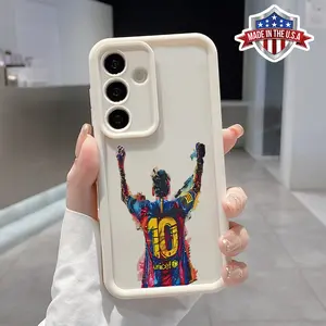 TPU Phone Case Compatible with Galaxy S23 Ultra S24 Plus S25 S22+ Footballer Pattern Drop Protection Shockproof Soft Silicone Smartphone Cover Casing